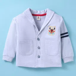 ToffyHouse Knit T-Shirt & Trouser Set With Teddy Bear Patch & Jacket - Light Grey & Yellow image 4