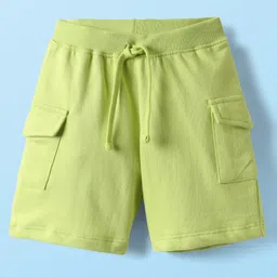 Babyhug Single Jersey Knit Half Sleeves T-Shirt & Shorts Set With Beach Theme Print - White & Green image 4