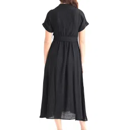 RAREISM Black Viscose Blend Checked Short Sleeves Dress image 2