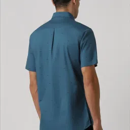 Van Heusen Blue Slim Fit Printed Shirt image 2