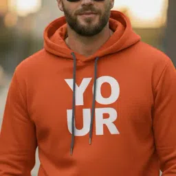 Mack Jonney Orange Regular Fit Printed Hoodie image 4