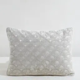 Westside Home Beige Shell Embroidered Cushion Cover-picture-25