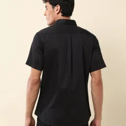 U.S. Polo Assn. Black Cotton Regular Fit Striped Shirt image 2