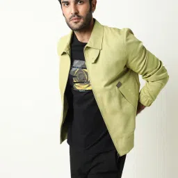 Rare Rabbit Yellow Regular Fit Solid Jacket image 2