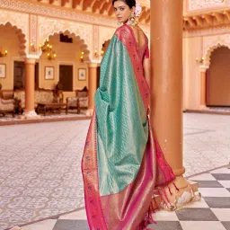 Elora Rama Green Zari Saree image 2