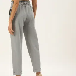 Zastraa Grey Polyester Solid Trousers image 2