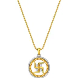 Kisna Diamond & Gold Jewellery 18k Swastik Pendant-picture-22