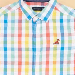 Pantaloons Junior Kids Multicolor Cotton Chequered Shirt image 2