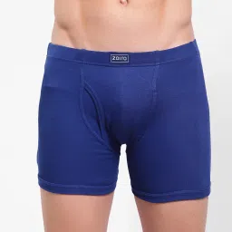 Zoiro Dark Blue & Dark Denim Cotton Regular Fit Trunks - Pack Of 2 image 2