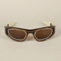 Voyage Brown Wraparound Polarised and UV Protected Lens Unisex Sunglasses image 2