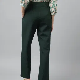 Latin Quarters Dark Green Polyester Regular Fit High Rise Pants image 2