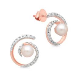 Malabar Gold and Diamonds 18k Rose Gold Diamond Stud Earrings-picture-40