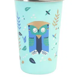 Chumbak Owl In The Woods Sky Blue Stainless Steel Tumbler - Set of 1-picture-12