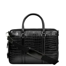 Eske Matt Black Leather Medium Laptop Messenger Bag-picture-15