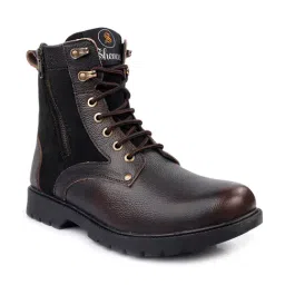 Shences Men's Brown Biker Boots-image-41