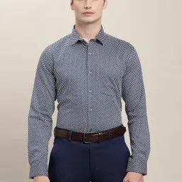 Turtle Navy Blue Cotton Regular Fit Printed Shirt-picture-23
