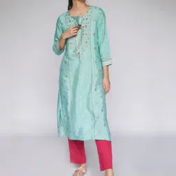 Global Desi Aqua Printed Kurta-picture-15