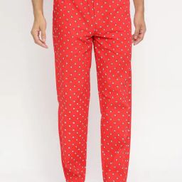 UnderJeans by Spykar Red Printed Pyjamas-picture-5