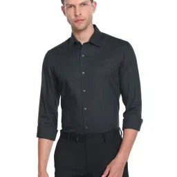 Arrow New York Black Cotton Slim Fit Self Pattern Shirt-picture-38