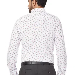 Raymond White Cotton Slim Fit Printed Shirt image 2