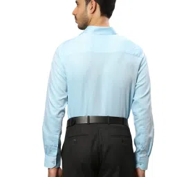 Raymond Blue Cotton Contemporary Fit Shirt image 2