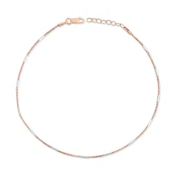 Zavya Dual Tone Elegance 925 Sterling Silver Anklet with Box Chain image 2