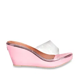 Scentra Women's Pink Casual Wedges image 2