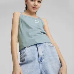 Puma Kids CLASSICS Surf Blue Cotton Logo Tank-image-29