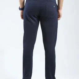 Rock.It Navy Blue Cotton Blend Regular Fit Solid Trackpants image 2