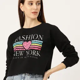 Sera Women Black Printed Sweatshirt-image-65