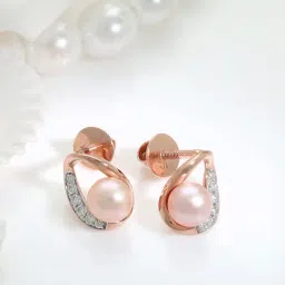 Malabar Gold and Diamonds 18k Rose Gold Diamond Stud Earrings-picture-35