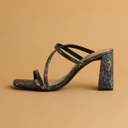 Eridani Women's Megan Metallic Grey Cross Strap Sandals image 2