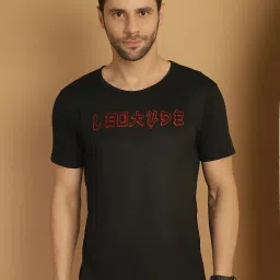 Vimal Jonney Black & Grey Regular Fit Printed T-Shirt image 2