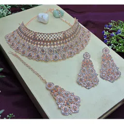 Anouk Rose Gold-Plated Stones Studded & Beaded JewellerySet-picture-33