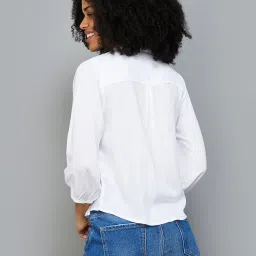 Fame Forever by Lifestyle White Rayon Regular Fit Top image 2