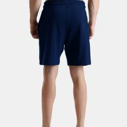 FCUK Navy Blue Cotton Blend Solid Shorts image 2