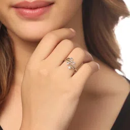 NVR Stylish Latest Silver Plated Ring with AD stones for Women image 2