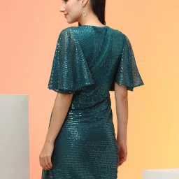 Globus Teal Embellished Wrap Dress image 2