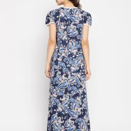 Clovia Blue Printed Night Dress image 2