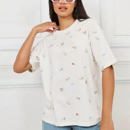 Styli Off-White Cotton Embroidered T-Shirt-picture-18