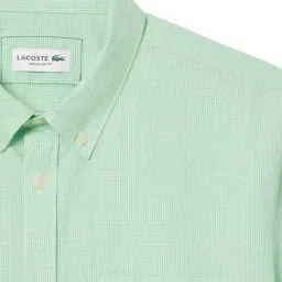 Lacoste Green Gingham Checks Regular Fit Shirt image 5