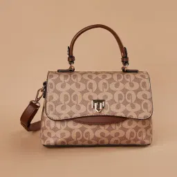 Code by Lifestyle Brown Printed Handbag-image-50