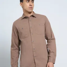 Sf Jeans By Pantaloons Brown Relaxed Fit Shirt-picture-17