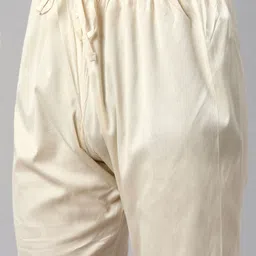 Manyavar Men Mustard Yellow & Gold-Toned Embroidered Kurta with Churidar image 2