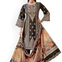 DRAVINAM Trends Embroidered Pure Cotton Unstitched Dress Material-picture-10