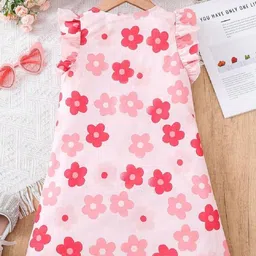 YK Floral Print Flutter Sleeve A-Line Dress image 2