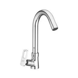 Jabra Swan Neck Tap (L) Apolo Series Brass Chrome Finish Deck Mount Silver-picture-17