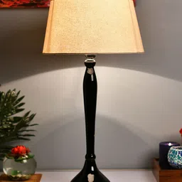 Homesake Black & White Solid  Royal Ovoid Handcrafted Table Lamp with Shade-picture-21