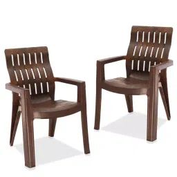 Maharaja Fortuner Plastic Chair Teakwood (Set of 2)-picture-13