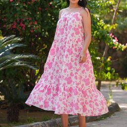 Janasya Print Fit & Flare Midi Dress-picture-28